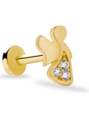 Taşlı Melek Figür Tragus Piercing