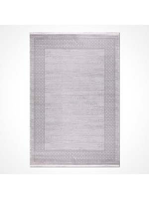  Çerçeveli Gri Akrilik Dikdörtgen Modern Desenli Akrilik Hav Vermeyen Leke Tutmayan Kolay Temizlenen Yumuşak Makine Salon Yolluk Mutfak Halı