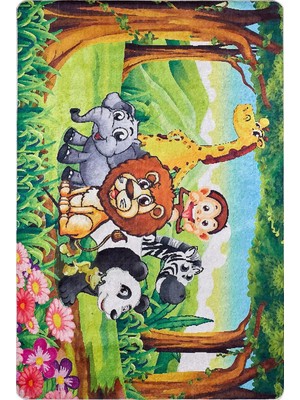 Castellon Figürlü Mavi Polyester Dikdörtgen Modern Desenli Pamuk Makinada Yıkanabilir Hav Toz Vermez Leke Tutmayan Kaymaz Taban Dijital Makine Baskı Salon Yolluk Mutfak Halı