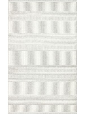 Hali.Net 80x150 cm Beyaz Eko Modern Halı | Mutfak Balkon Salon Halısı | Hav Vermez Leke Tutmaz | WHİTE-GREY