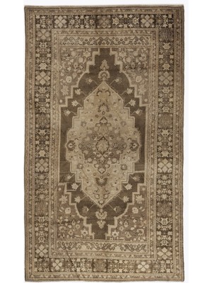 Vintage Gri Göbekli Yün Modern Desenli Yün Hav Toz Vermez Leke Tutmayan Salon Yolluk Mutfak El Dokuma Halı