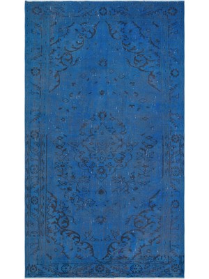 Hali.Net 163x279 cm Çok Renkli Mavi Çiçekli Vintage Geleneksel Halı | Salon Yatak Odası Halısı | Hav Vermez | UNİQUE-28657