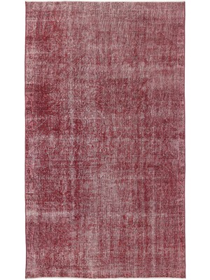 Atina Kırmızı Eskitme Yün Modern Desenli Yün Hav Toz Vermez Leke Tutmayan Salon Yolluk Mutfak El Dokuma Halı