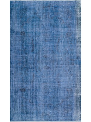 Atina Mavi Eskitme Yün Modern Desenli Yün Hav Toz Vermez Leke Tutmayan Salon Yolluk Mutfak El Dokuma Halı