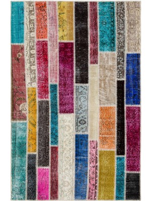 Iskece Pembe Eskitme Yün Modern Desenli Yün Hav Toz Vermez Leke Tutmayan Salon Yolluk Mutfak El Dokuma Halı