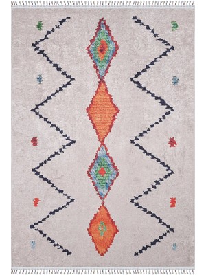 Hali.Net 80x200 cm Turuncu Dijital Baskı Etnik Patchwork Halı | Balkon Halısı Mutfak Koridor Halı | Hav Vermez Hipoalerjenik | HALN-HLN5048