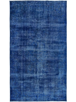 Atina Mavi Eskitme Yün Modern Desenli Yün Hav Toz Vermez Leke Tutmayan Salon Yolluk Mutfak El Dokuma Halı