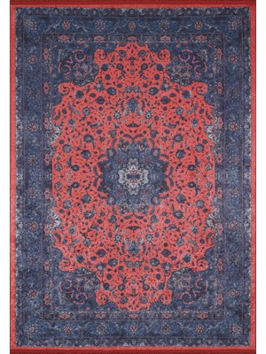 Hali.Net 80x150 cm Lacivert Dijital Baskı Etnik Patchwork Halı | Mutfak Balkon Salon Halısı | Hav Vermez Hipoalerjenik | HALN-HLN1929