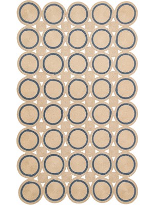 Mckinney Bej Geometrik Etnik Modern Desenli Poliproplen Jüt Halı