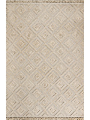 Hali.Net 120x120 cm Bej Tan Etnik Lüks Çerçeveli Mikrofiber Halı | Yatak Odası Çocuk Odası Salon Halısı | Hav Vermez Leke Tutmaz Çabuk Kuru | 1089-TAN
