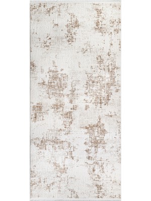 Lina Modern Krem Akrilik Dikdörtgen Modern Desenli Akrilik Hav Vermeyen Leke Tutmayan Kolay Temizlenen Yumuşak Makine Salon Yolluk Mutfak Halı