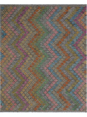 Iskece Kırmızı Eskitme Yün Modern Desenli Yün Hav Toz Vermez Leke Tutmayan Salon Yolluk Mutfak El Dokuma Halı