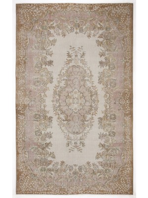 Hali.Net 178x292 cm Çok Renkli Krem Çiçekli Vintage Medalyonlu Halı | Salon Yatak Odası Halısı | Hav Vermez | UNİQUE-6156