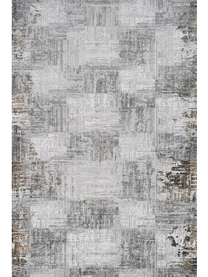  Çizgili Gri Pamuk Kare Modern Desenli Pamuk Makinada Yıkanabilir Hav Toz Vermez Leke Tutmayan Kaymaz Taban Dijital Makine Baskı Salon Yolluk Mutfak Halı