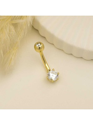 Tek Taşlı Göbek Piercing