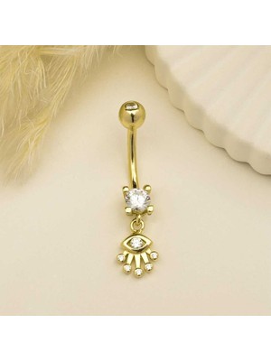 Taşlı Sallantılı Göbek Piercing