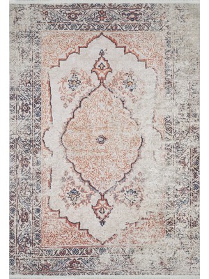 Bespoky 80x150 cm Kahverengi Modern Etnik Yıkanabilir Halı | Mutfak Balkon Yatak Odası Halısı | Leke Tutmayan Kaymaz | HALN-HLN1685
