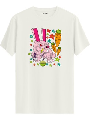 Renkli Ejderha ve Bulut Tasarım %100 Pamuk Tişört