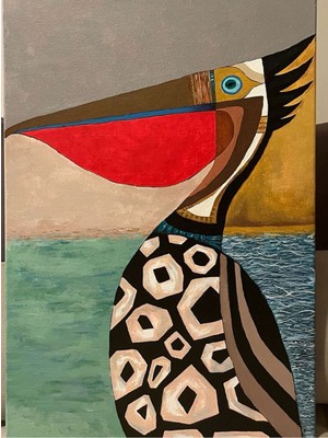 Drom Dokuma Taban Makinede Yıkanabilen Kilim Kaymaz Şönil Halı Modern Pelikan Figürlü