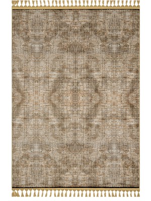 Hali.Net 140x200 cm Kahverengi Modern Vintage Antika Halı | Yatak Odası Çocuk Odası Salon Halısı | Hav Vermez Leke Tutmaz | Z-4098