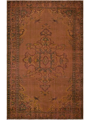 Atina Kahverengi Eskitme Yün Modern Desenli Yün Hav Toz Vermez Leke Tutmayan Salon Yolluk Mutfak El Dokuma Halı