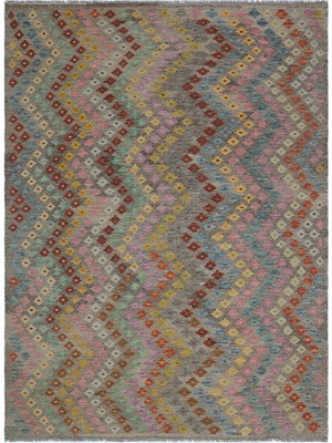 Atina Mavi Eskitme Yün Modern Desenli Yün Hav Toz Vermez Leke Tutmayan Salon Yolluk Mutfak El Dokuma Halı