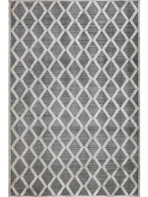 Gri Geometrik Etnik Modern Desenli Pamuk Makinada Yıkanabilir Hav Toz Vermez Leke Tutmayan Kaymaz Taban Dijital Makine Baskı Salon Yolluk Mutfak Halı