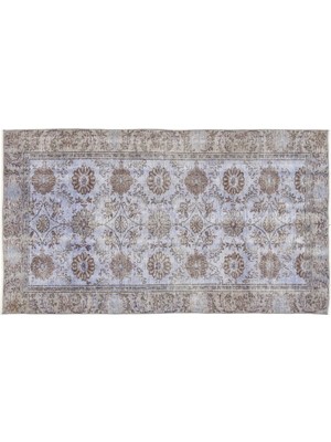 Bespoky 143x254 cm Bej Açık mavi Çiçekli Vintage Çiçek Halı | Salon Yatak Odası Halısı | UNİQUE-10865
