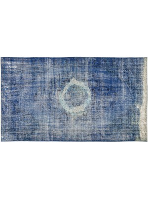 Mavi Eskitme Yün Modern Desenli Yün Hav Toz Vermez Leke Tutmayan Salon Yolluk Mutfak El Dokuma Halı