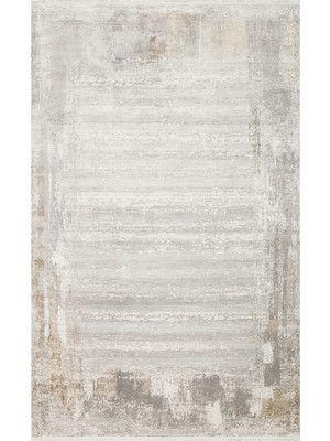 Tapajós Modern Bej Polyester Dikdörtgen Modern Desenli Akrilik Hav Vermeyen Leke Tutmayan Kolay Temizlenen Yumuşak Makine Salon Yolluk Mutfak Halı