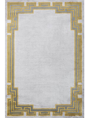 Bespoky 80x150 cm Siyah Açık gri Geometrik Modern Yunan anahtarı Yıkanabilir Halı | Yatak Odası Mutfak Halısı | Leke Tutmayan, Kaymaz | ARTEMİS_CORFU-6350G