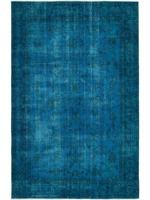 Hali.Net 189x288 cm Gri Turkuaz Çiçekli Vintage Geleneksel Halı | Salon Yatak Odası Halısı | Hav Vermez | UNİQUE-19498