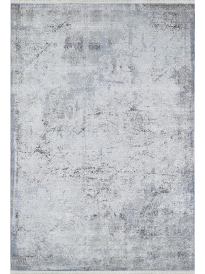 Hali.Net 80x150 cm Gri Açık Gri Soyut Modern Vintage Eskitme Halı | Salon Mutfak Halısı | Hav Vermez Hipoalerjenik | HALN-HLN1835