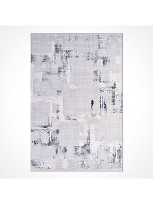Bespoky 80x150 cm Gri Galyon Modern Etnik Yıkanabilir Halı | Mutfak Balkon Yatak Odası Halısı | Leke Tutmayan Kaymaz | GALYON-16101