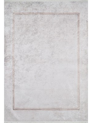 Koçi Krem Çerçeveli Etnik Modern Desenli Makinada Yıkanabilir Hav Toz Vermez Leke Tutmayan Kaymaz Taban Dijital Makine Baskı Salon Yolluk Mutfak Halı