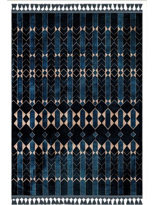 Hali.Net 140x200 cm Lacivert Mhv Modern Vintage Antika Halı | Yatak Odası Çocuk Odası Salon Halısı | Hav Vermez Leke Tutmaz | MHV-3840
