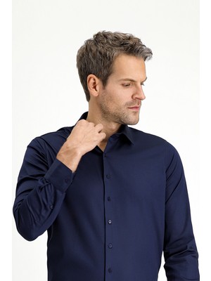 Kiğılı Uzun Kol Slim Fit Dar Kesim Klasik Nano Care Su İtici Leke Tutmaz 4 Mevsim Pamuk Gömlek