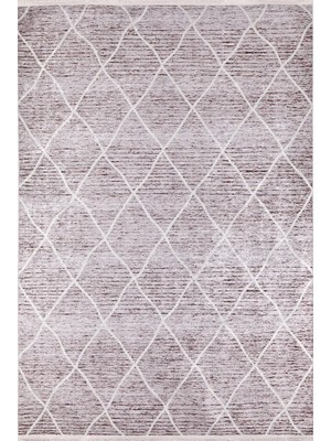 Bespoky 80x150 cm Kahverengi Modern Etnik Yıkanabilir Halı | Mutfak Balkon Yatak Odası Halısı | Leke Tutmayan Kaymaz | HALN-HLN923