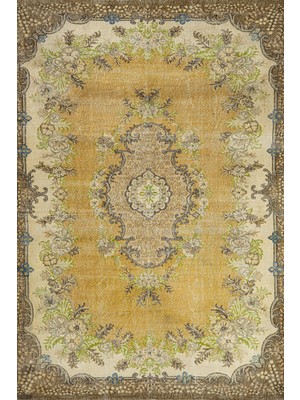 Bespoky 80x150 cm Kahverengi Klasik Vintage Yıkanabilir Halı | Mutfak Balkon Yatak Odası Halısı | Leke Tutmayan Kaymaz | SRK_VİNTAGE-198