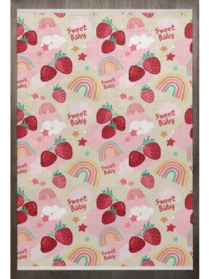 Bespoky 140x200 cm Pembe Child Modern Yıkanabilir Halı | Yatak Odası Çocuk Odası Halısı | Leke Tutmayan Kaymaz | F_CHİLD-1065