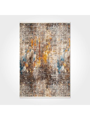 Bespoky 120x300 cm Kahverengi Antrasit Soyut Modern Lekeli Yıkanabilir Halı | Salon Yatak Odası Halısı | Hav Vermez, Leke Tutmaz, Kaymaz | HAV VERMEZ LEKE TUTMAZ KAYMAZ