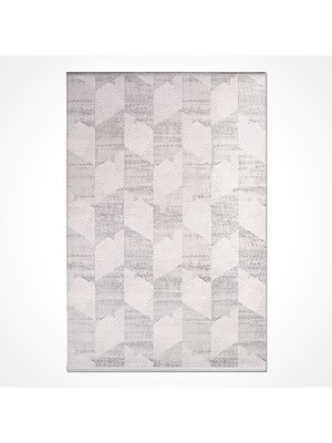 Bespoky 80x150 cm Gri Filika Modern Etnik Yıkanabilir Halı | Mutfak Balkon Yatak Odası Halısı | Leke Tutmayan Kaymaz | FİLİKA-11253K