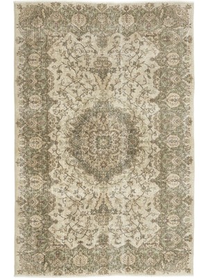 Bespoky 175x266 cm Kahverengi Bej Geleneksel Vintage Çiçekli Halı | Salon Yatak Odası Halısı | UNİQUE-12322