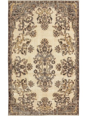 Teselya Bej Patchwork Yün Modern Desenli Yün Hav Toz Vermez Leke Tutmayan Salon Yolluk Mutfak El Dokuma Halı