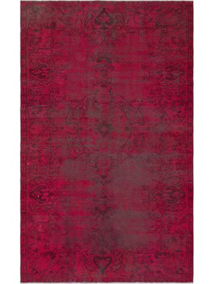 Atina Kırmızı Eskitme Yün Modern Desenli Yün Hav Toz Vermez Leke Tutmayan Salon Yolluk Mutfak El Dokuma Halı