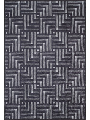 Bespoky 80x150 cm Gri Modern Etnik Yıkanabilir Halı | Mutfak Balkon Yatak Odası Halısı | Leke Tutmayan Kaymaz | HALN-HLN1831