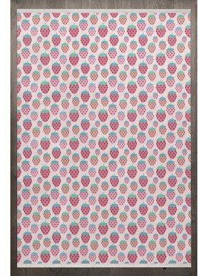 Bespoky 80x150 cm Pembe Child Modern Yıkanabilir Halı | Mutfak Balkon Yatak Odası Halısı | Leke Tutmayan Kaymaz | F_CHİLD-1052