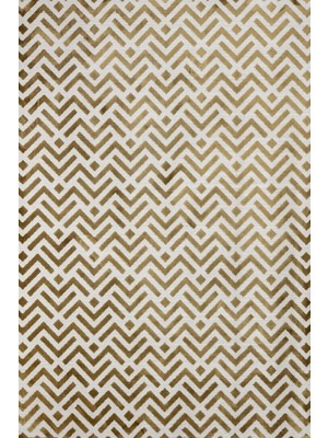 Gold Geometrik Etnik Modern Desenli Pamuk Makinada Yıkanabilir Hav Toz Vermez Leke Tutmayan Kaymaz Taban Dijital Makine Baskı Salon Yolluk Mutfak Halı