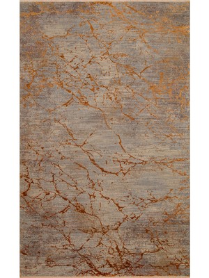 Bespoky 200x290 cm Turuncu Paz Modern Yıkanabilir Halı | Yatak Odası Geniş Salon Halısı | Leke Tutmayan Kaymaz