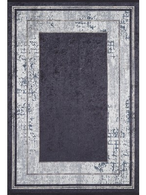 Hali.Net 80x150 cm Gri Dijital Baskı Etnik Patchwork Halı | Mutfak Balkon Salon Halısı | Hav Vermez Hipoalerjenik | HALN-HLN1809
